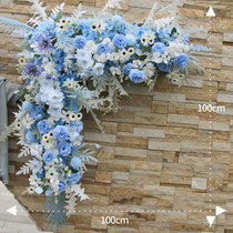 Wedding champagne floor flower simulation silk flower props finished decoration eucalyptus flower row Tai Road lead wedding flower art