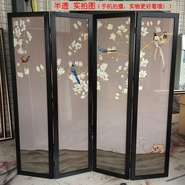 Phong cách Trung Quốc hiện đại đơn giản, màn hình gỗ đơn giản phân vùng phòng khách hiên phòng khách sạn di động màn hình gấp màn hình bán trong suốt - Màn hình / Cửa sổ mẫu song cửa sổ gỗ đẹp