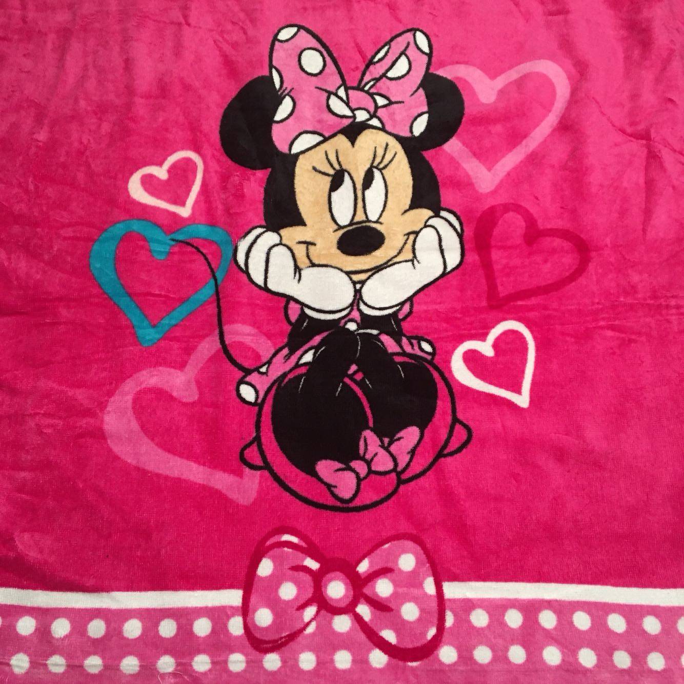 Give everyone a piece together with foreign trade pure cotton bath towels one thing and one shot 60 * 120 peach red Minnie thick and extremely flawless