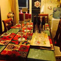 American country European style retro Mediterranean ins style table flag tablecloth tea mat Christmas safflower length custom