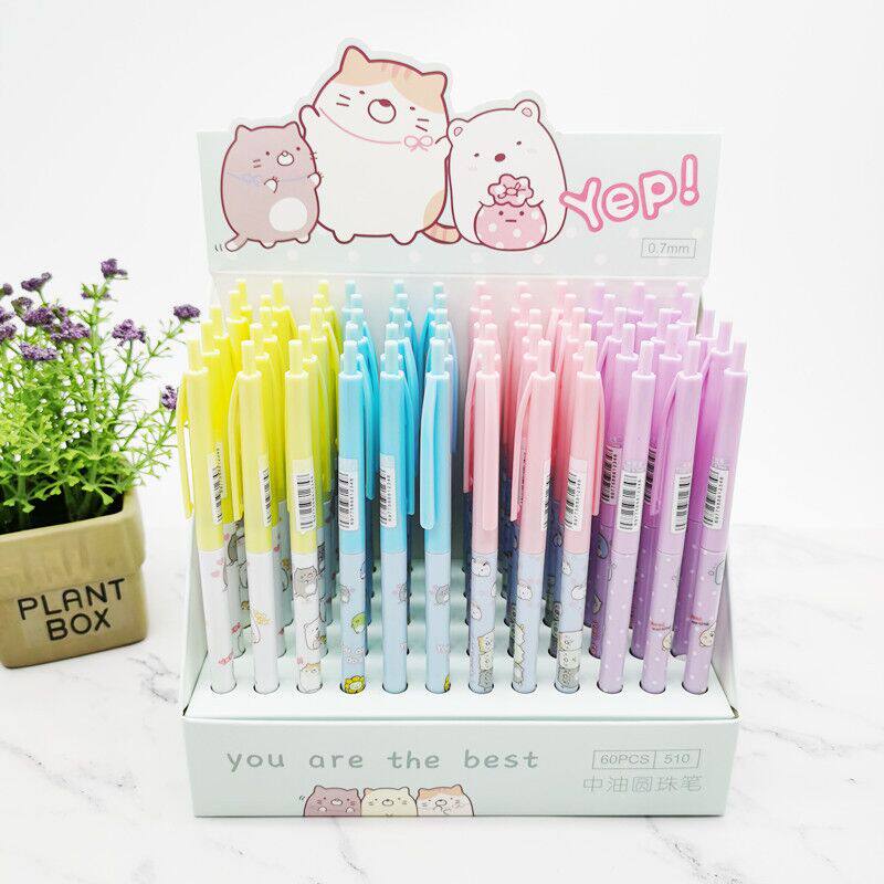 Cute Cartoon Corner Bio Ballpoint Pen Student Creative son Family by moving atomic pen Blue oil pen stationery