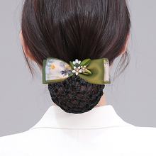 2024 New Chinese Style Head Flower Women's Mesh Bag, Senior Hair Accessories, Nurse Headwear, Hair Mesh, Pan Head Clip