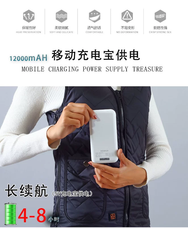Áo sưởi điện cho nữ Q điện sưởi ấm quần áo mùa đông lạnh bảo vệ áo sưởi điện sạc USB sưởi ấm áo vest dành cho nam quần áo sưởi ấm áo khoác sưởi ấm xiaomi