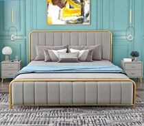 Light luxury iron bed thickening reinforces the Nordic high - end in China modern small household double 1 5 princess bed