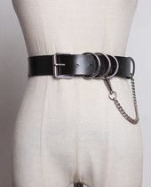 Leather belt women chain decoration ins West fitting skirt Shirt Waist European and American fashion jeans wide belt