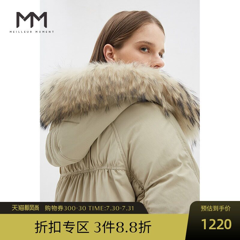 Shopping mall with the same MM wheat lemon winter clothing new fashion big hair collar in the long version of the down jacket female 5AB181311Q