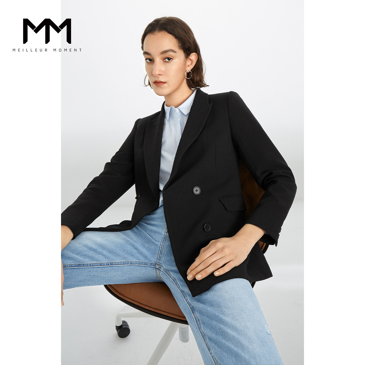MM Lemon 2022 Early spring New Ice Silk West suit to work dress in black suit woman jacket 5998110202