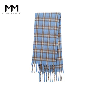 Mm Lemon Blue Scarf High-End Korean Style Atmosphere Same Style as in Shopping Malls 25 Autumn/Winter New Model 5Ga3Bw0121