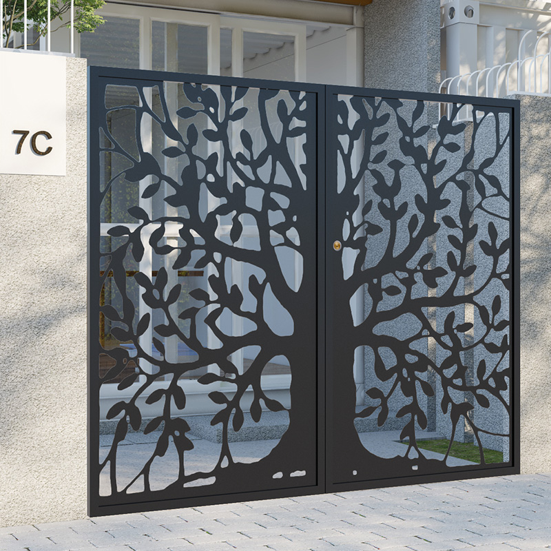 Fence Kindergarten gate Courtyard door Garden villa entrance school garden door Hollow wrought iron side door custom