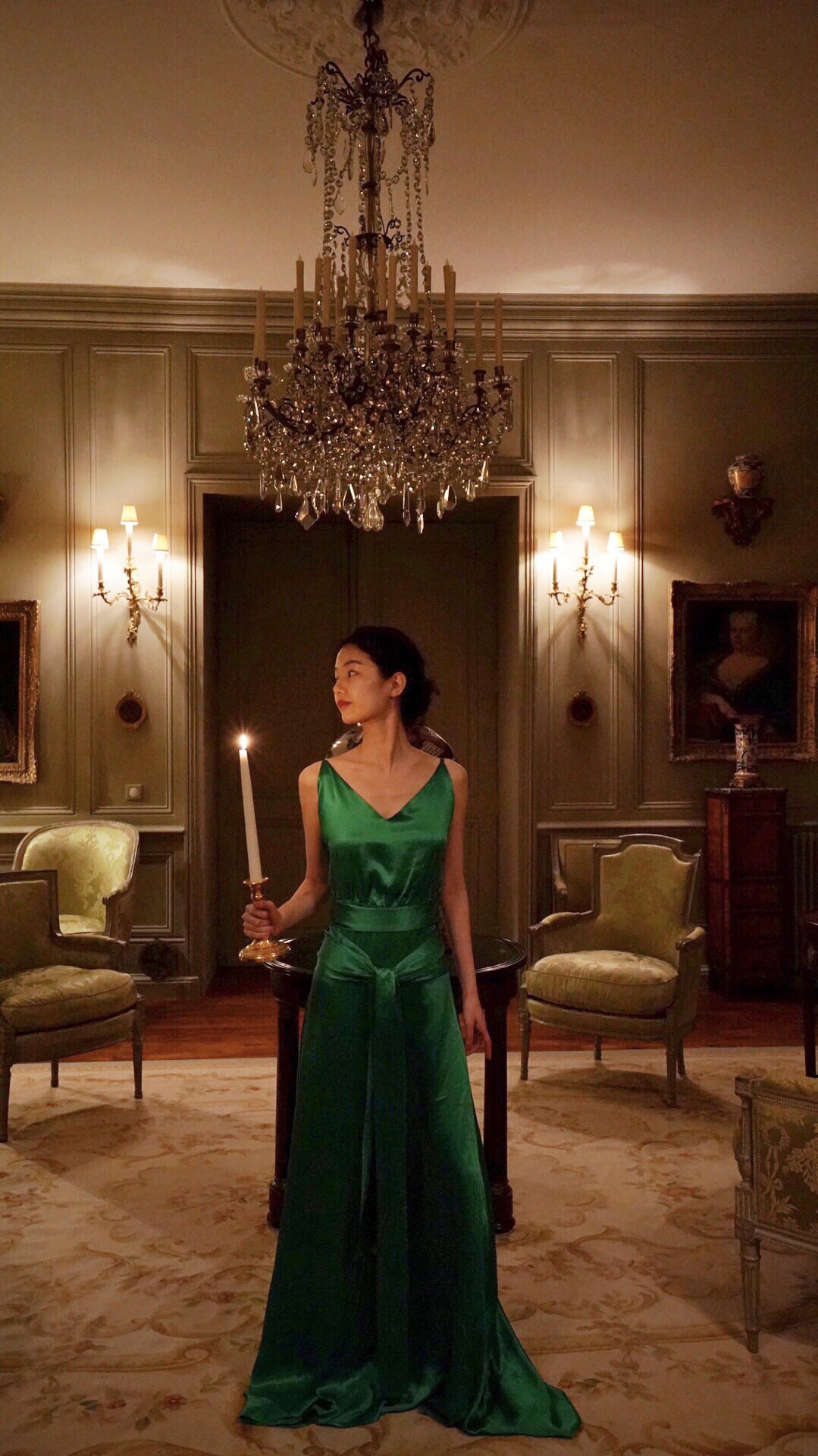 emerald green pattern dress Emerald Gothabilly Dress M/L main image 0