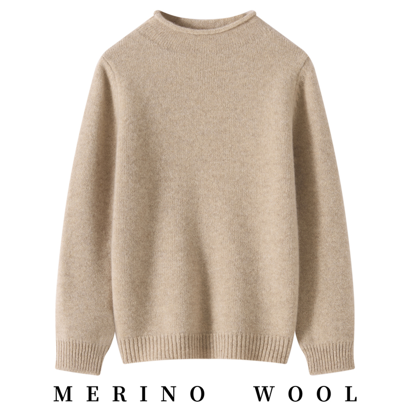 Children's Cashmere Sweater, Girls' Rolled Collar Wool Sweater, Double-Layer Thick Pullover Sweater, Boys' Knitted Sweater, Base Layer Shirt Children's Cashmere Sweater, Girls' Rolled Collar Wool Sweater, Double-Layer Thick Pullover Sweater, Boys' Knitted Sweater, Base Layer Shirt