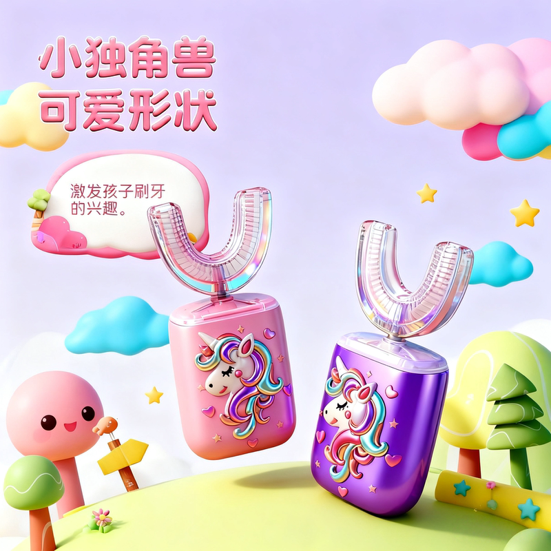 Korean Kidsren's Toothbrush U-Shaped Electric Toothbrush 2-3-6-12 Years Old Baby Soft-Bristled Kids Brushing Teeth Fully Automatic Gum Protection Korean Kidsren's Toothbrush U-Shaped Electric Toothbrush 2-3-6-12 Years Old Baby Soft-Bristled Kids Brushing Teeth Fully Automatic Gum Protection