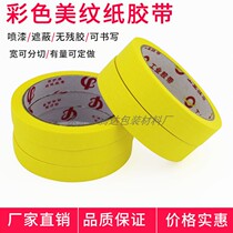 Yellow Beauty Pattern Paper Adhesive Tape Car Spray Paint Fine Art Painting Shade Background Wall Trim Beauty Sewn Glued Edge Glued Paper