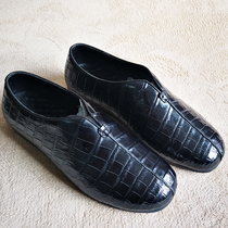Imported crocodile leather mens casual leather shoes mens slip-on driving shoes comfortable crocodile belly genuine leather monk shoes