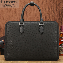 Imported ostrich skin men handbag leather men luxury bag mens business leisure man bag Lucani