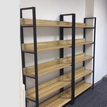 Combination steel and wood bookshelf Shelf shelf bookshelf home bookcase locker cabinet shelf multi-layer storage exhibition