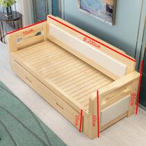 Solid wood sofa bed can be used for dual-purpose small apartment multi-function 1 5 m push pull sitting living room folding leather sofa