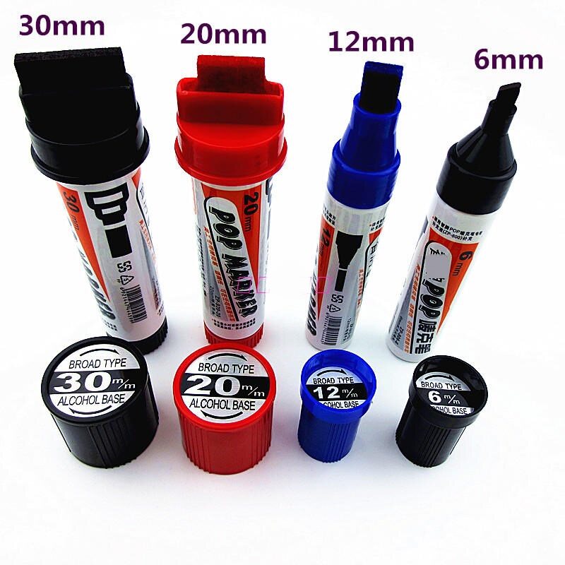 Large capacity POP mark writing thick head pen Thick wide head marker pen Flat head oily ink pen can be used to draw