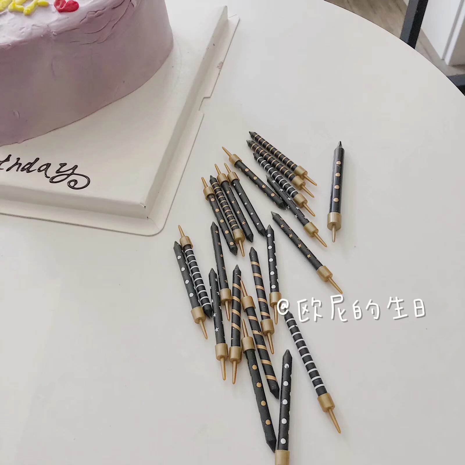 Korean ins small red book candle star black small mini candle black gold birthday cake baking decorations