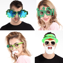  Irish St Patricks Day glasses fun props Glasses party funny Green festival clover