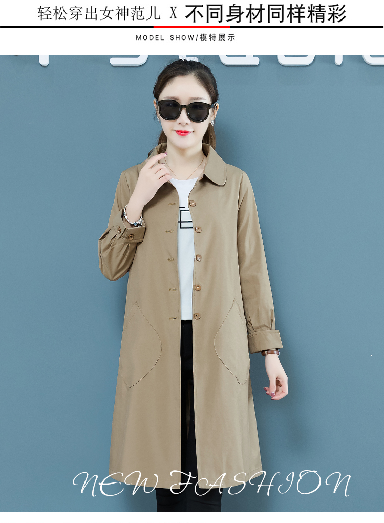Áo gió nữ dài 2019 phụ nữ mới mùa xuân phiên bản Hàn Quốc của người đàn ông nhỏ phổ biến phần mỏng nữ áo len thủy triều - Trench Coat áo khoác dạ nữ hàn quốc