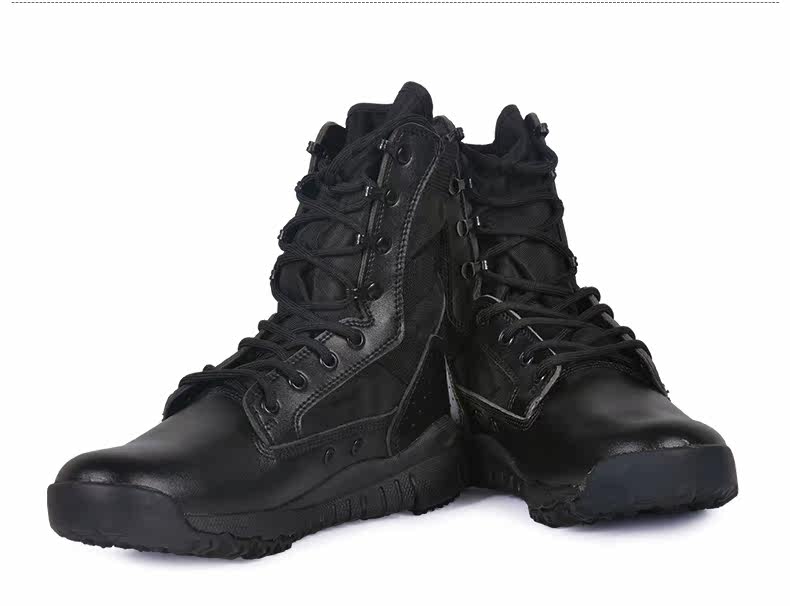 Boots militaires en cuir - lumière - Ref 1398577 Image 28