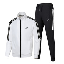 Nike new sports suit mens spring and autumn cardigan two-piece casual sweater running sportswear dad autumn