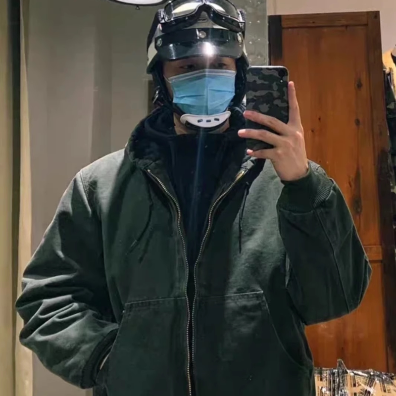 Autumn and Winter Carhartt J130 Washed Hooded Jacket Vintage American Retro Jacket Men's Kanye Style