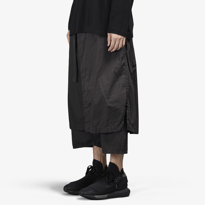 GAOSTUDIOS deconstruction lace-up double Capri pants comfortable structure trousers dark designer men's culottes