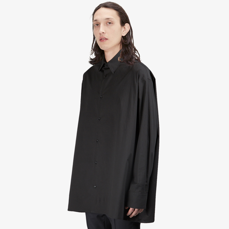 GAOSTUDIOS Black minimalist Grand shirts Men's minimalist pure cotton profile Japanese Casual Loose Lining Man