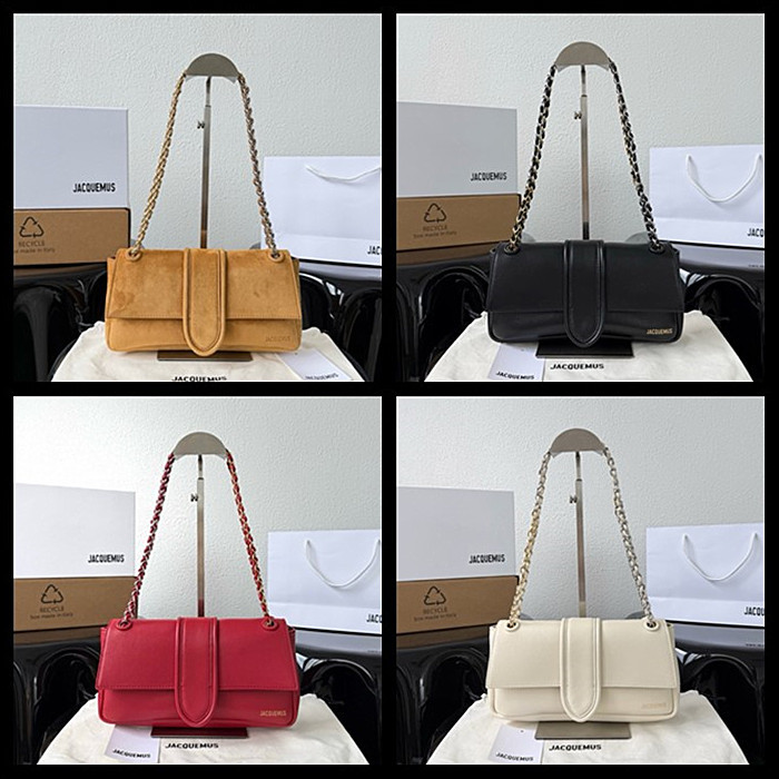 New Jacquemus Women's Bag Street Style Bambino Chaîne Goatskin Chain Shoulder Bag New Jacquemus Women's Bag Street Style Bambino Chaîne Goatskin Chain Shoulder Bag