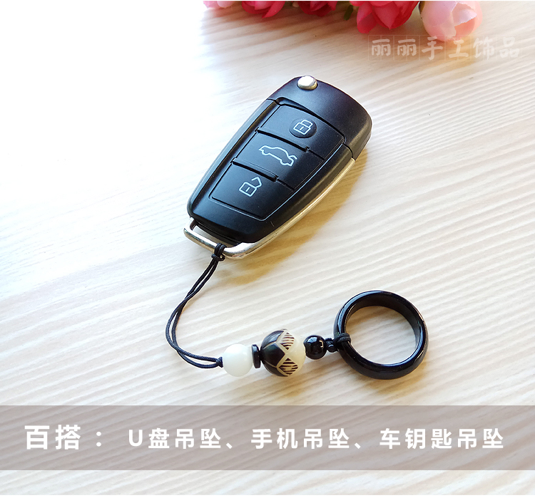 Dệt kiểu Trung Quốc dây đeo điện thoại di động dây ngắn nữ mô hình điện thoại di động vỏ mặt dây chuyền nam U đĩa vòng khóa treo - Nhẫn nhẫn đồng xu