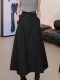 夏季韩版黑色半身裙女2025新款时尚高腰显瘦设计感A字休闲中长裙