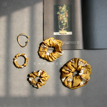 Golden Horse Horse Hair Leather Fascia Real Silk Large Intestine Hair Band High Level Sensation Handmade Hair Accessories Original