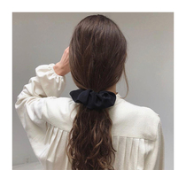 Black hidden blue silk Hairband mulberry silk French feelings Paris women handmade hair accessories high-end customization