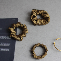 Bronze Brown Green classical elegant style silk Hairband 30 Mmi Morandi color series handmade