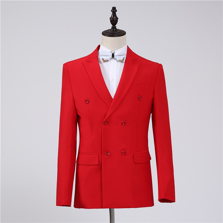 Bộ đồ vest nam khí chất chủ nhà biểu diễn sân khấu Slim Studio ảnh cưới tay áo dài đôi ngực shop quần áo nam