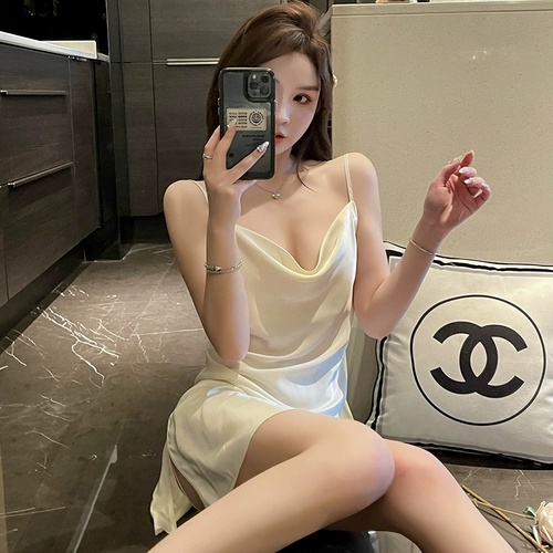 Летняя пижама, тонкая шелковая сексуальная юбка, эффект подтяжки, изысканный стиль