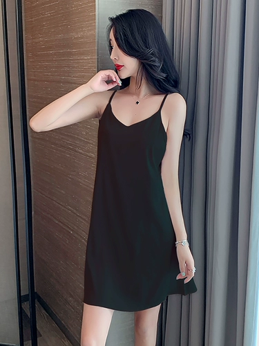 Летняя пижама, сексуальный шелковый тонкий топ с чашечками, юбка, городской стиль, изысканный стиль, популярно в интернете