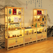 Solid Wood tea display cabinet Chinese ceramic partition cabinet Retro Display rack tea room shelf office storage cabinet