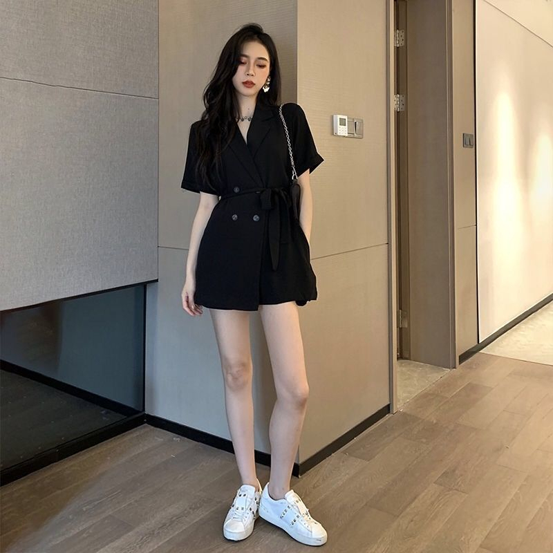 Suit Collar Jumpsuit for Women, New Summer Style, Petite, Elegant, High-End, Goddess Style, Waist-Cinching, Wide-Leg Jumpsuit Dress Suit Collar Jumpsuit for Women, New Summer Style, Petite, Elegant, High-End, Goddess Style, Waist-Cinching, Wide-Leg Jumpsuit Dress