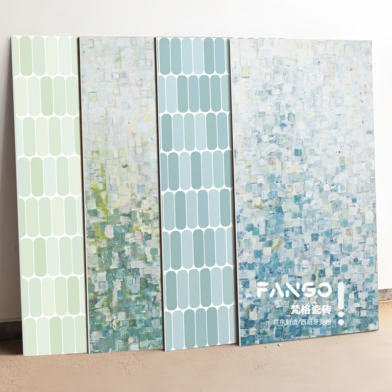Vange Gradient Oil Painting Art-Style Tiles 60X120 Blue French Bathroom Balcony Feather Wall Tiles Large Tiles
