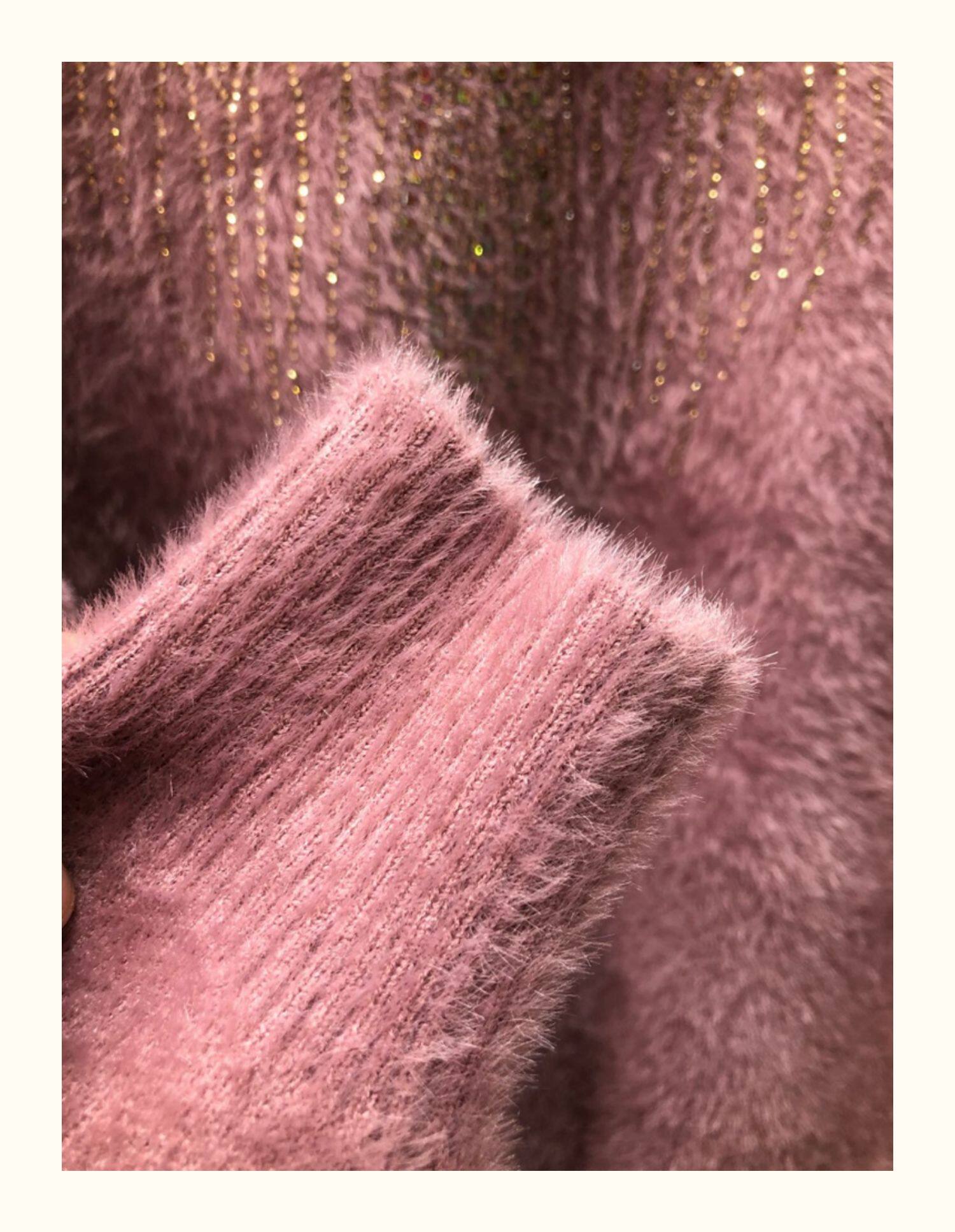 Очень большой демисезонный бархатный базовый приятный телу свитер, большой размер, увеличенная толщина, высокий воротник, для среднего возраста, свободный крой            