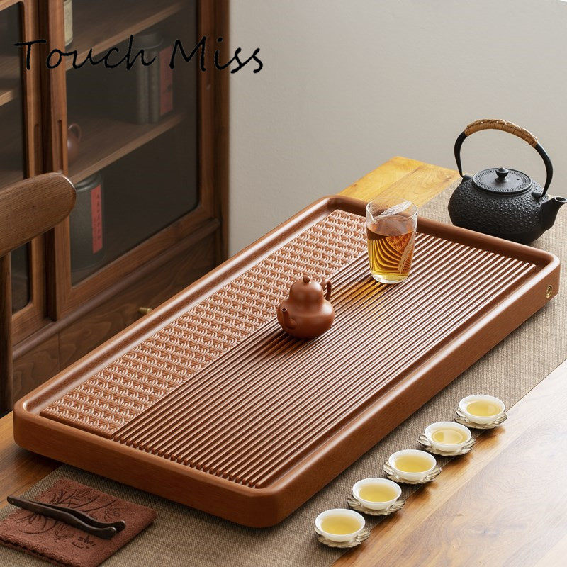TOUCH MISS Relief Xiangyun Electric wood tea tray Germany big number home gold material light and luxurious electric glue wood tea table