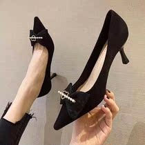 High heels female fairy wind 2021 new Korean version of the spring and autumn small fresh pointed thin heel temperament single shoes women wild