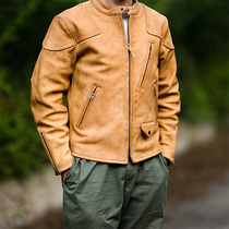 Different Venom Mens American Retro 1 4 Stonebrushed Chrome Tanned First Layer Cowhide Jacket Genuine Leather Jacket Large Size