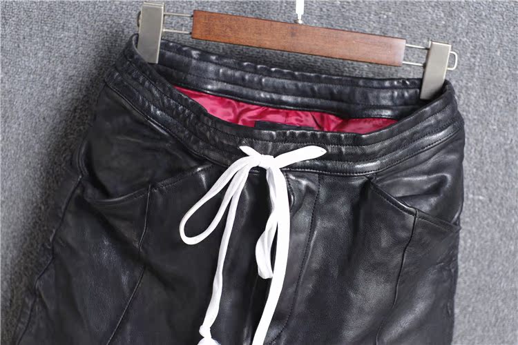 2019 Quần áo nam mới của Nhật Bản phong cách thích hợp Pakistan giặt dày da rám nắng da cừu quần short da quần tây