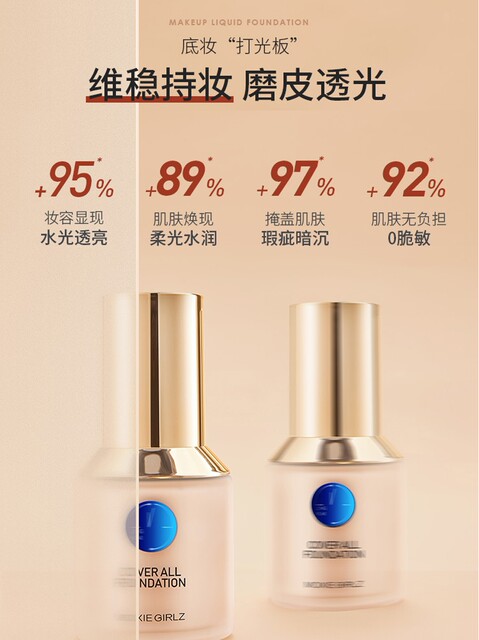 Long-Lasting, Clear and Skin-Nourishing Liquid Foundation, Concealer, Brightening, Long-Lasting, Non-Removable, Waterproof, Isolation Bb Cream, Little Blue Shield for Mixed Oily Skin