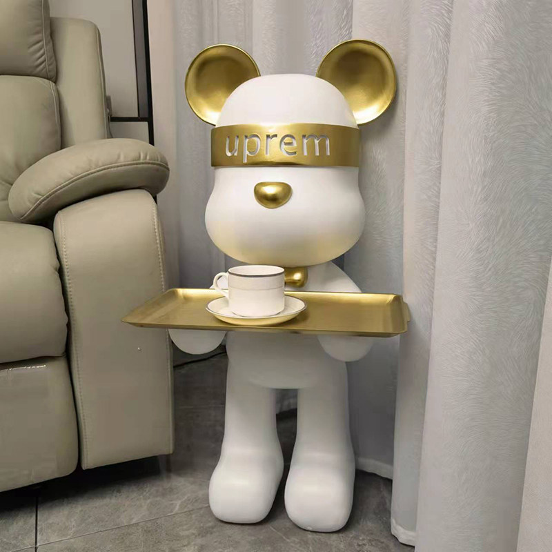 Net red violent bear large-scale floor-to-ceiling ornaments living room bedroom TV cabinet sofa next to light luxury soft decoration home decoration