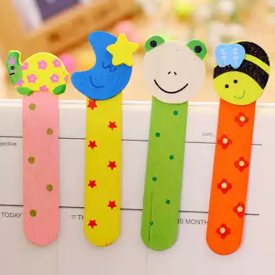 Creative primary school prizes cartoon wooden bookmarks school supplies children stationery gifts kindergarten opening gifts